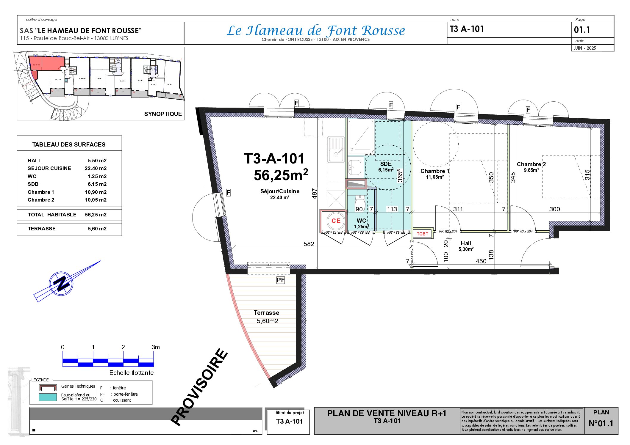 Plan T3 A101